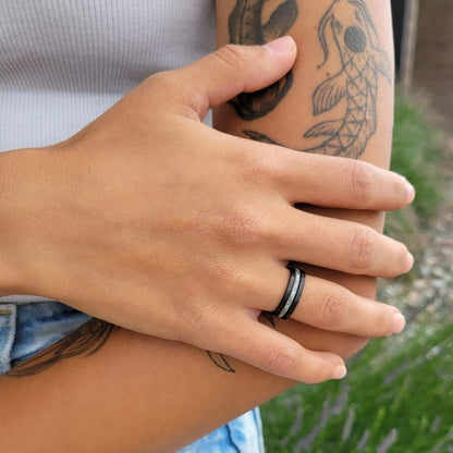 Element Ring Co Rings Stackable Carbon Fiber Rings Stackable Rings, Carbon Fiber Racer, Quicksilver, and Bullet Carbon