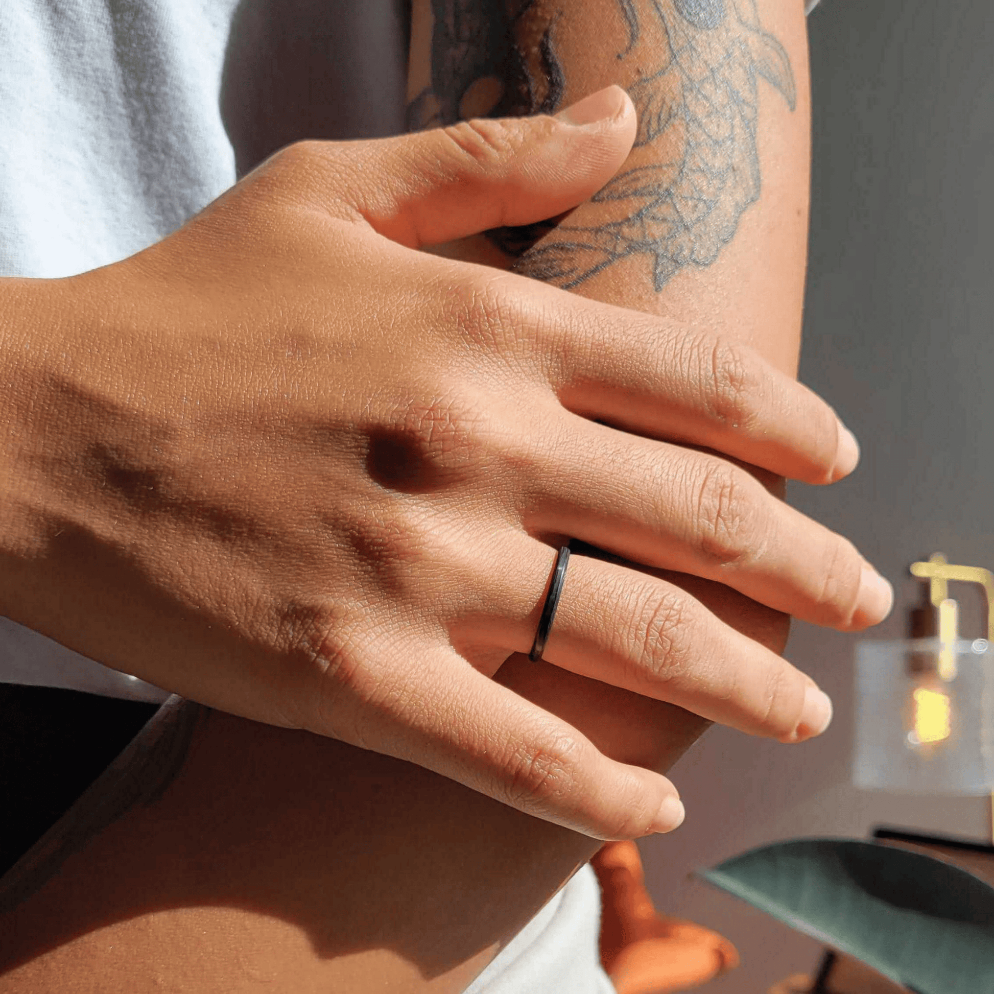 Million Dollar Body Labs Rings The Racer Fitness Ring - The Last Fitness Ring You'll Ever Buy The Racer Stackable Carbon Fiber Ring | Ultra-Slim Black Design