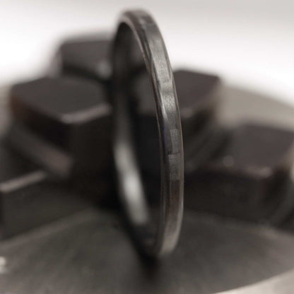 Million Dollar Body Labs Rings The Racer Fitness Ring - The Last Fitness Ring You'll Ever Buy The Racer Stackable Carbon Fiber Ring | Ultra-Slim Black Design